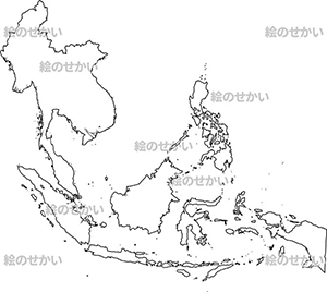 東南アジアの白地図サンプル