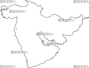 サウジアラビアの白地図サンプル