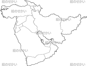 サウジアラビア(州境線あり)の白地図サンプル