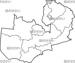 ジンバブエの白地図サンプル