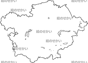 中央アジアの白地図サンプル