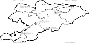 キルギスの白地図サンプル