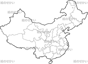 中国の白地図サンプル