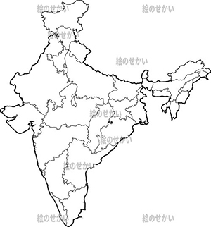 インドの白地図サンプル