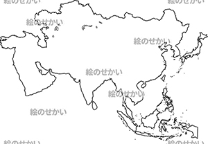 アジア大陸の白地図