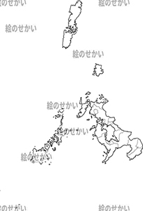 長崎の白地図サンプル