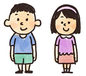 小学生の男女のイラスト