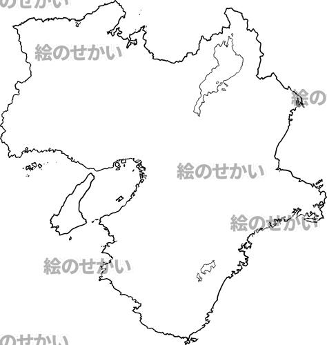 地図：近畿地方の白地図サンプル